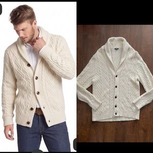 Canadian Brand Benson Men’s Cable Knit Aplaca Wool Cardigan Sweater. XL.